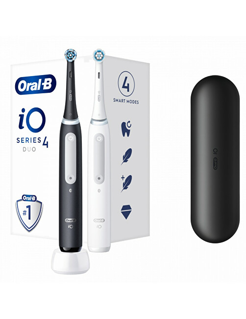 Oral B Electric toothbrush iO Series 4 Matt Black + Quite White Duo Pack 2 pcs Unisex