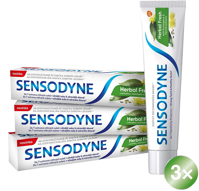 Sensodyne Toothpaste Herbal Fresh Trio 3 x 75 ml 75ml Unisex