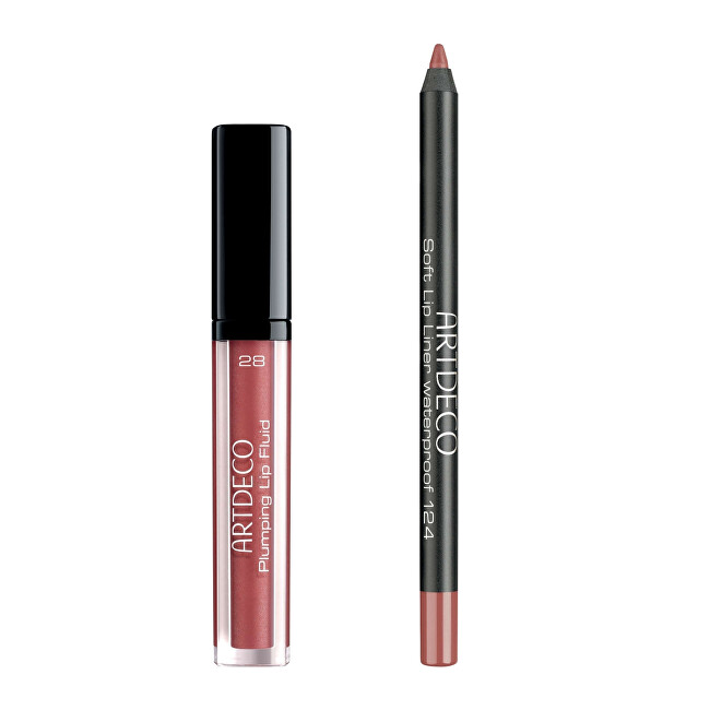 Artdeco Plumping Lip Fluid + Soft Lip Liner Waterproof Set 28 lūpų blizgesys