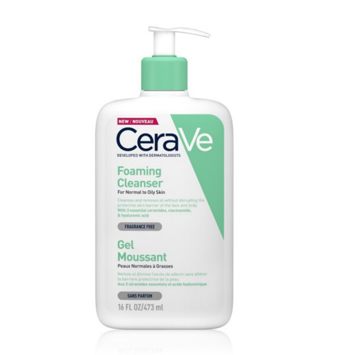 CeraVe Cleansing Foaming Gel for Normal to Oily Skin (Foaming Cleanser) 236ml makiažo valiklis