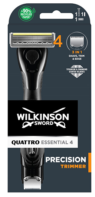 Wilkinson Sword Shaver for men Quattro Essential Precision Trimmer Vyrams