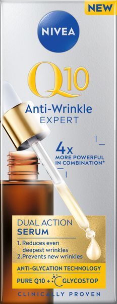 Nivea Dual anti-wrinkle serum Q10 Anti-Wrinkle Expert (Dual Action Serum) 30 ml 30ml vietinės priežiūros priemonė