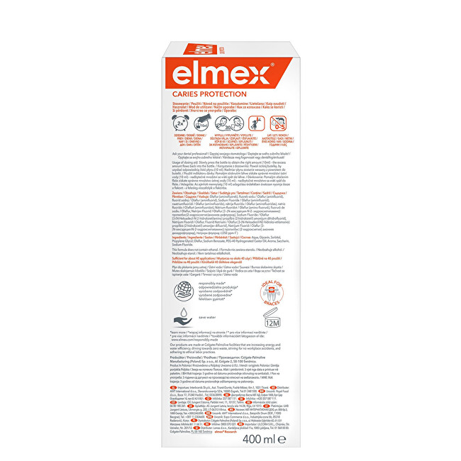 Elmex Junior mouthwash 400 ml 400ml Dantų emalį stiprinanti priemonė