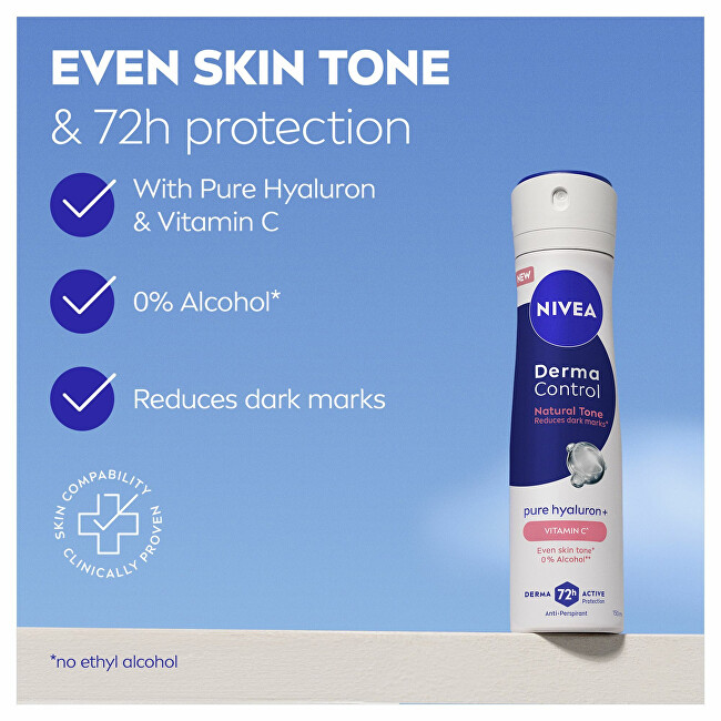 Nivea Antiperspirant spray Derma Control Natural Tone (Antiperspirant) 150 ml 150ml dezodorantas