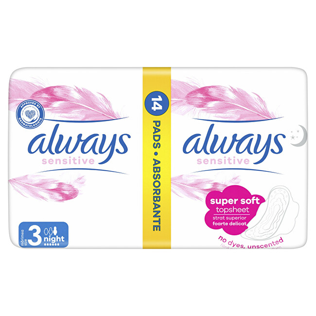 Always Ultra Sensitive Night Duo night sanitary pads 14 pcs Moterims