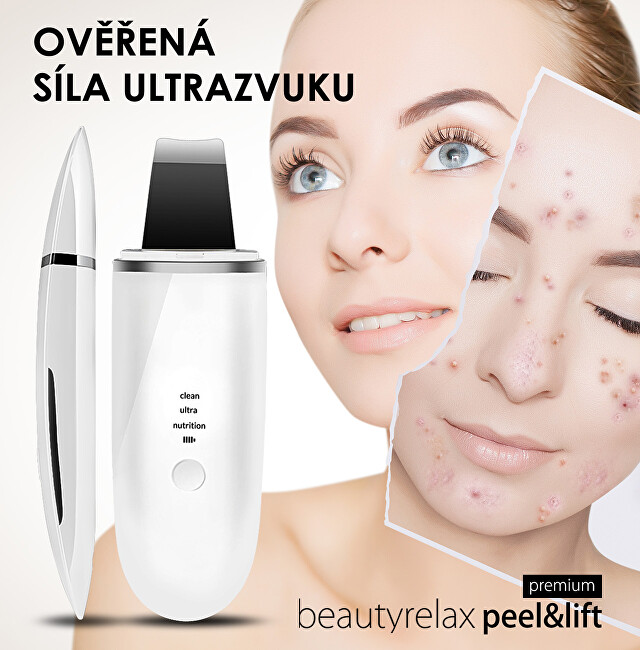 BeautyRelax Ultrasonic spatula Peel & Lift Premium white BR-1530 veido valymo prietaisas