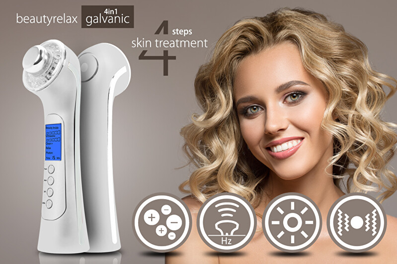 BeautyRelax Galvanic skin iron 4 in 1 with photon therapy BR-1150W vietinės priežiūros priemonė