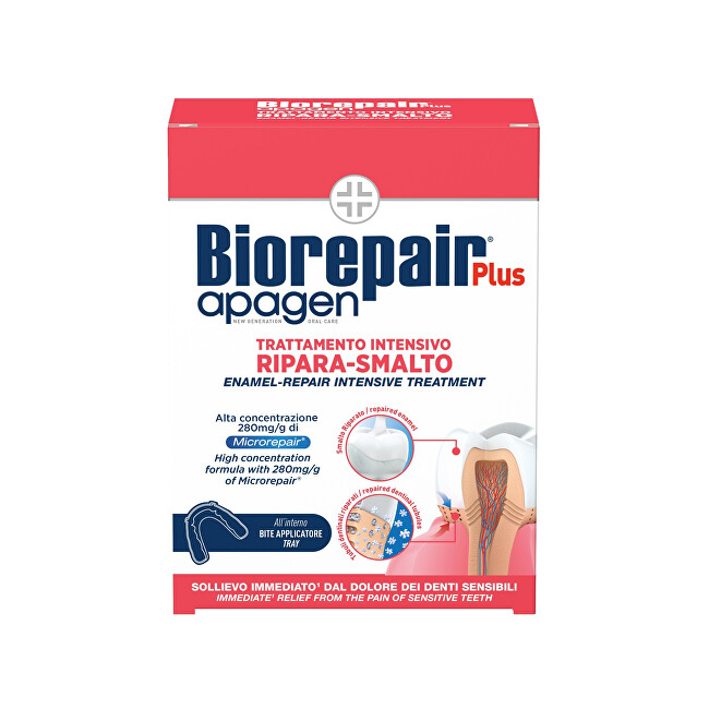 Biorepair Intensive tooth enamel treatment 50 ml + applicator 50ml jautrių dantų priežiūros priemonė
