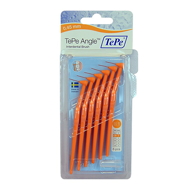 TePe Interdental brushes Angle 6 pc 0.45mm orange tarpdančių siūlas