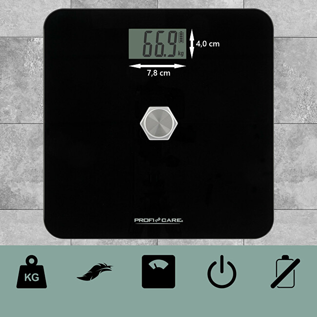 ProfiCare Ecological kinetic personal scale black (bez bateri&iacute;) PW 3112