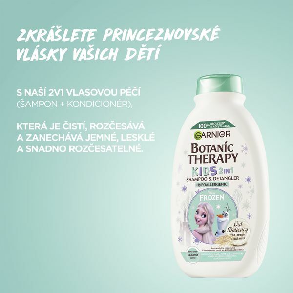 Garnier Ice Kingdom Botanic Therapy Oat Delicacy (Shampoo & Detangler) 400 ml 400ml plaukų balzamas