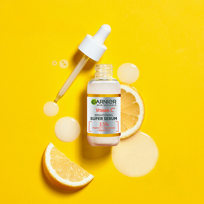 Garnier Brightening skin serum with vitamin C (Super Glow Serum) 30 ml 30ml vietinės priežiūros priemonė