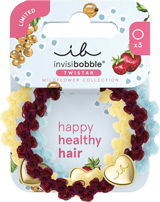 Invisibobble Twistar Wildflower Cherry Twist hair tie 3 pcs plaukų aksesuaras