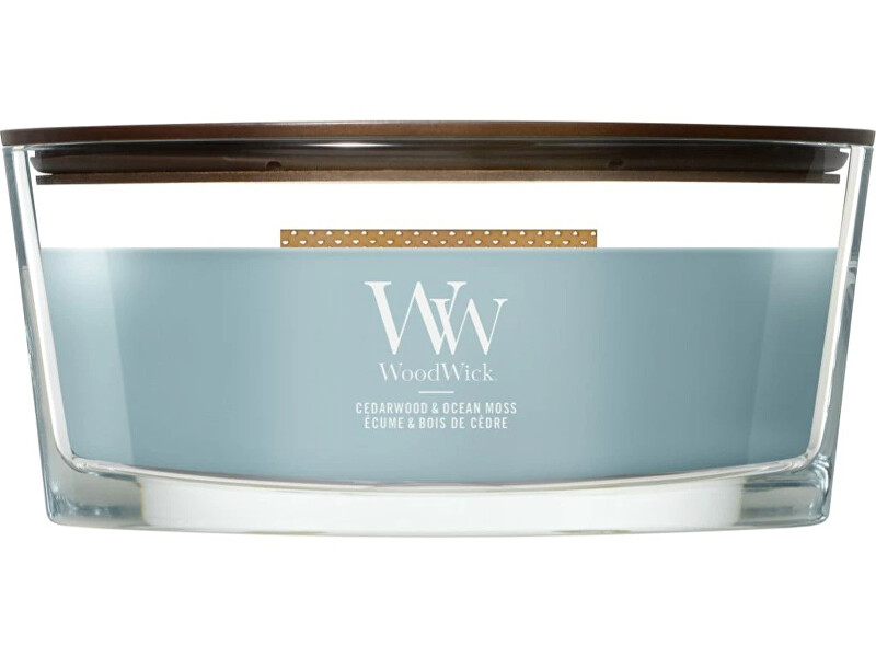 WoodWick Cedarwood & Ocean Moss Scented Candle Boat 453.6 g kvepianti žvakė