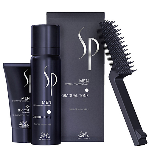 Wella Professionals Toning Foam hair for men 60 ml + Shampoo hair 30 ml SP Men (Gradual Tone) black Vyrams