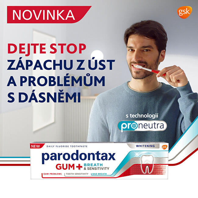 Parodontax Gum and Sensitive Whitening Toothpaste 75 ml 75ml burnos priežiūros priemonė periodontito profilaktikai ir gydymui