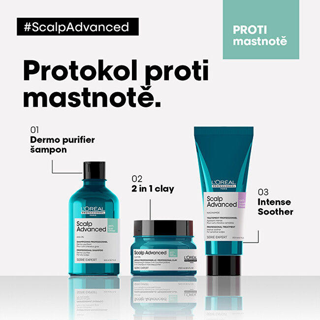 L&acute;Or&eacute;al Professionnel Shampoo and mask for oily scalp 2 in 1 Scalp Advanced (Anti-Oiliness 2-in-1 Clay) 250 ml 250ml &scaron;ampūnas