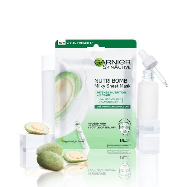Garnier Textile face mask with almond milk for dry and sensitive skin Skin Natura l s (Milky Tissue Mask) 28 g Moterims