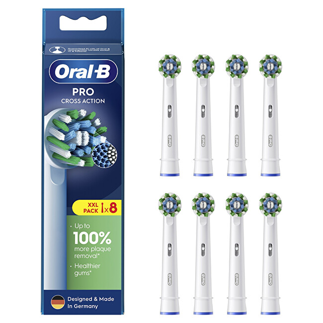 Oral B Cross Action White EB50 replacement brush heads 8 pcs. Unisex
