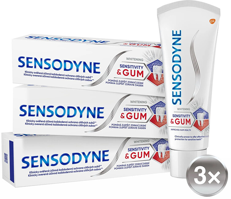 Sensodyne Toothpaste Sensitiv ity & Gum Whitening Trio 3 x 75 ml 75ml Unisex