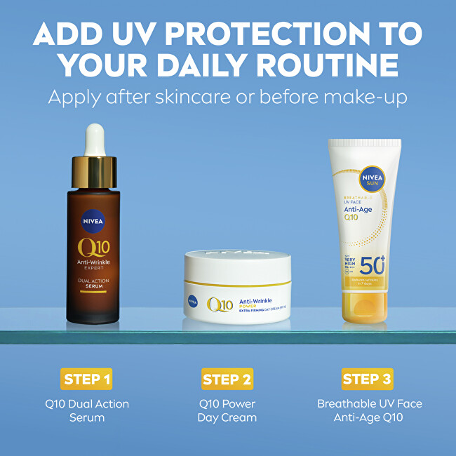 Nivea Protective face cream SPF 50+ Anti-Age Q10 UV Face Cream 40 ml 40ml veido apsauga