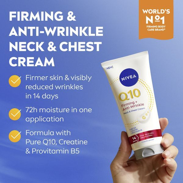 Nivea Firming and Anti-Wrinkle Neck & D&eacute;collet&eacute; Cream Q10 200 ml 200ml kremas kaklui/dekolte
