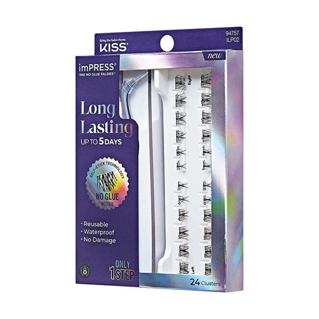 Kiss ImPRESS (Press on LongLasting) False Eyelashes 02 dirbtinės blakstienos