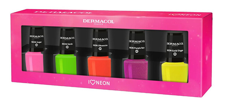 Dermacol Sada neonov&yacute;ch laků na nehty 2023 nagų lakas