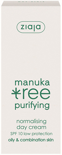Ziaja Day Cream SPF 10 Normalizing Manuka Tree Purifying vietinės priežiūros priemonė