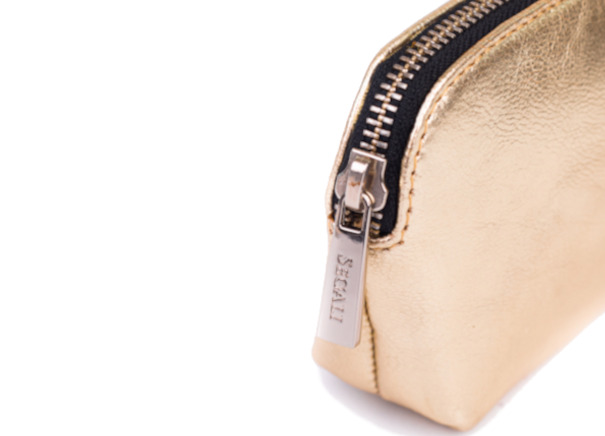 SEGALI Leather bag etue A4 Gold kosmetinė