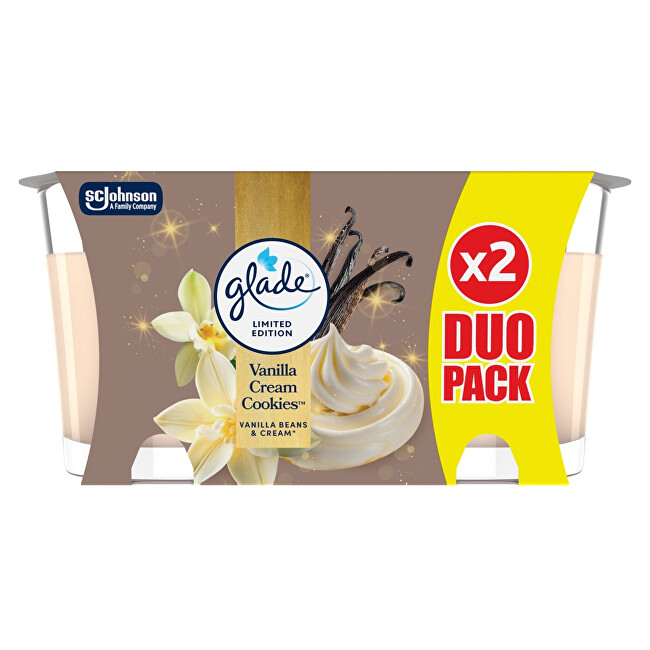Glade Vanilla Cream Cookies scented candle set 2 x 112 g kvepianti žvakė
