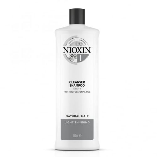 Nioxin Cleansing shampoo for fine natural hair thinning slightly System 1 (Shampoo Cleanser System 1 ) 1000ml &scaron;ampūnas