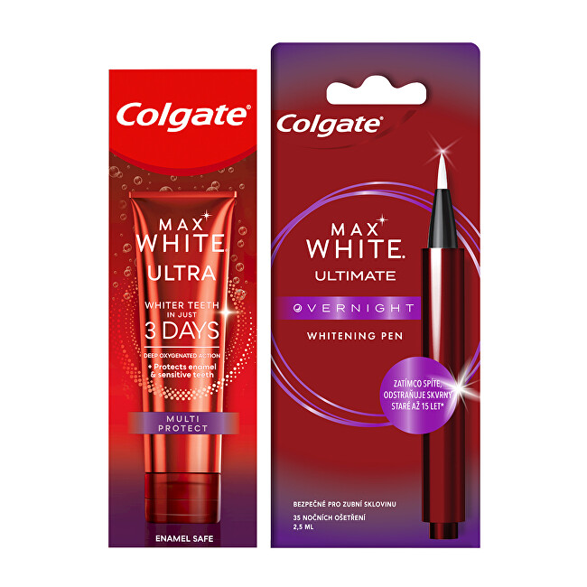 Colgate Whitening dental care set Max White dantų balinimui
