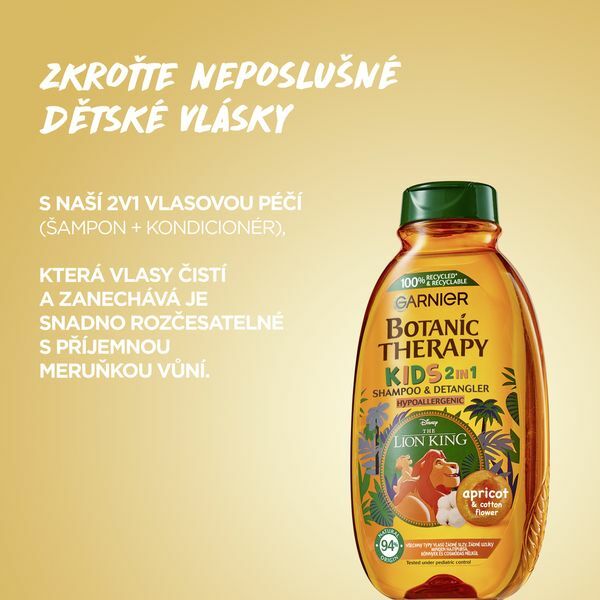 Garnier Shampoo and conditioner The Lion King Botanic Therapy Apricot (Shampoo & Detangler) 400 ml 400ml plaukų balzamas