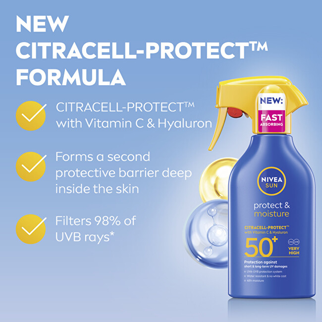 Nivea Sunscreen Spray SPF 50+ Protect & Moisture 250 ml 250ml Unisex