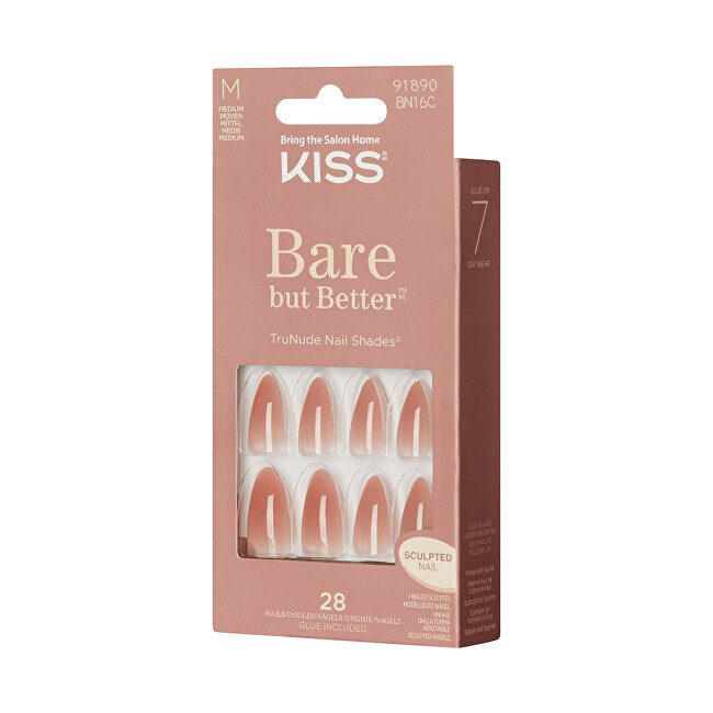 Kiss Bare-But-Better Gel Nails 28 pcs priemonė nagams