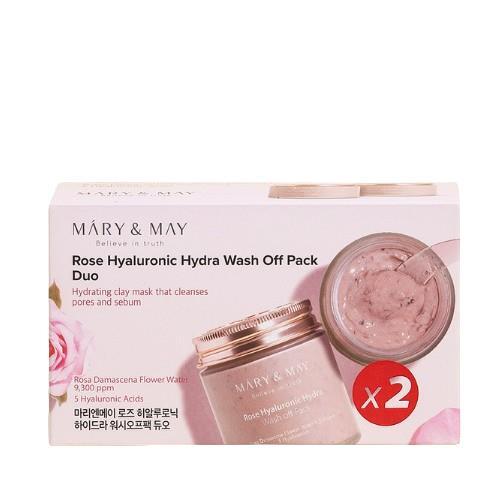 MARY & MAY Rose Hyaluronic Hydra Wash Off Pack Duo mask set Moterims
