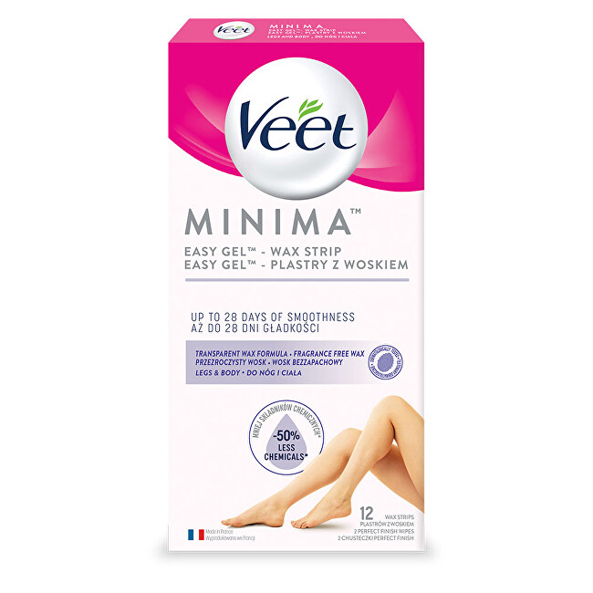 Veet Hypoallergenic wax strips for legs Mini ma 12 pcs Moterims