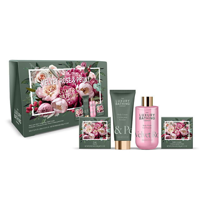 Grace Cole Rose & Peony Body Care Gift Set 4 pcs Vonios ir du&scaron;o priemonė Moterims
