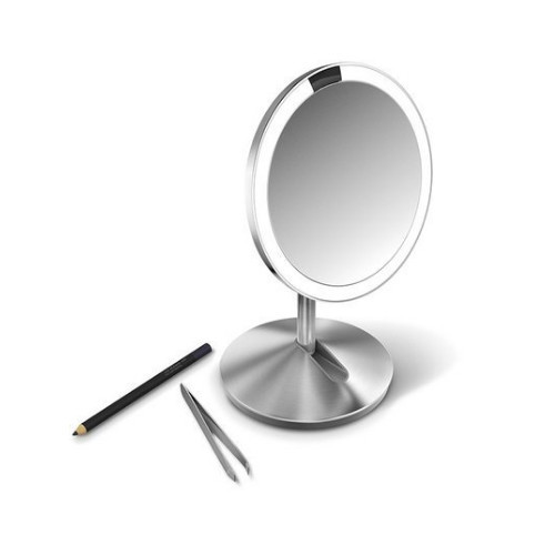 Simplehuman Travel Rechargeable Cosmetic Mirror Sensor with LED illumination, 10x magnification Nerez ocel veidrodis