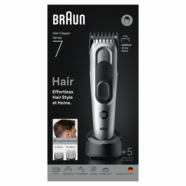Braun Series 7 Hair Clipper HC7590 Space Grey plaukų segtukas