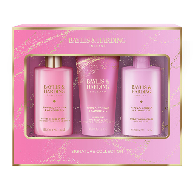 Baylis & Harding Signature Collection Body Care Set ( Jojoba, Vanilla & Almond Oil ) - D&aacute;rkov&aacute; sada p&eacute;če o tělo ( 3 ks ) Kūno odos drėkinimo priemonė Moterims
