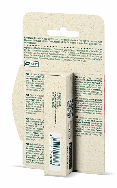 Kneipp Rosewood Colored Lip Care 4.7 g lūpų balzamas