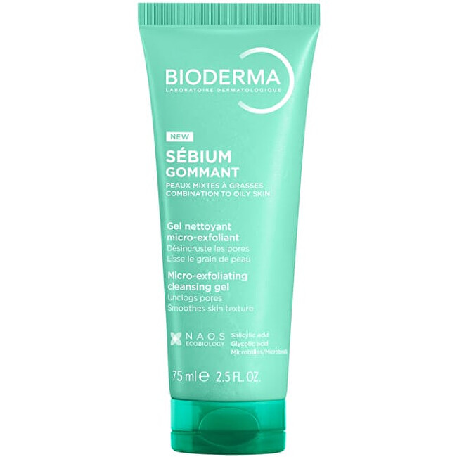 BIODERMA Skin peeling S&eacute;bium Micro-Exfoliating Cleansing Gel 75 ml 75ml makiažo valiklis