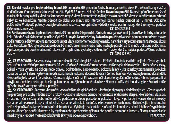 TRESemm&eacute; Toning hair mask Warm Blonde (Colouring Mask) 200 ml 200ml atstatomoji plaukų priežiūros priemonė