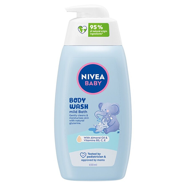 Nivea Shower gel for a gentle bath Baby (Body Wash) 450 ml 450ml Vaikams