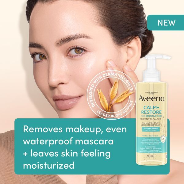 Aveeno Calm+Restore&trade; Foaming Cleanser 200 ml 200ml makiažo valiklis