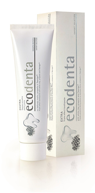 Ecodenta Toothpaste with triple effect with white clay, propolis extract and Teavigo (Triple Effect Toothpast 100ml Dantų emalį stiprinanti priemonė