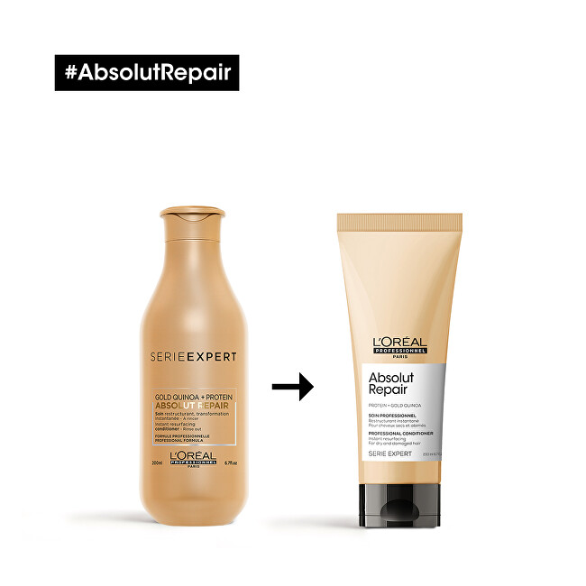 L&acute;Or&eacute;al Professionnel Serum Expert Absolut Repair Gold Quinoa + Protein (Instant Resurfacing Conditioner) 200ml atstatomoji plaukų priežiūros priemonė