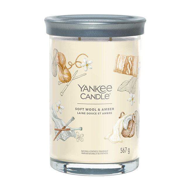 Yankee Candle Aromatic candle Signature tumbler large Soft Wool & Amber 567 g Kvepalai Unisex